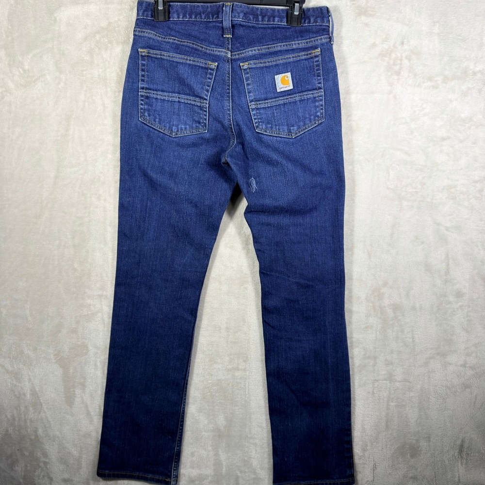 Carhartt Straight Fit Jeans Men 30x30 Blue Denim Rugged Workwear Gorpcore - Picture 3 of 8